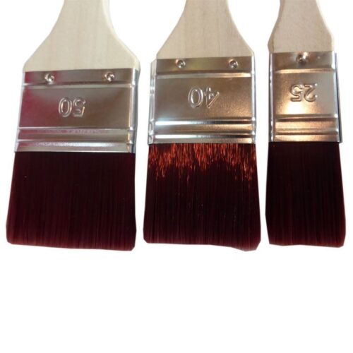 Pochette de 3 brosse manche longue polyamide brun - Pébéo