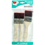 Pochette de 3 brosse manche longue polyamide brun - Pébéo