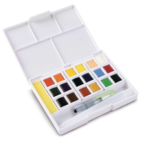 Boite aquarelle en plastique giorgione 18 couleurs + 2 Pinceau réservoire