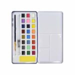 Boite aquarelle metalique giorgione 24 couleurs + Pinceau rond + Pinceau réservoire