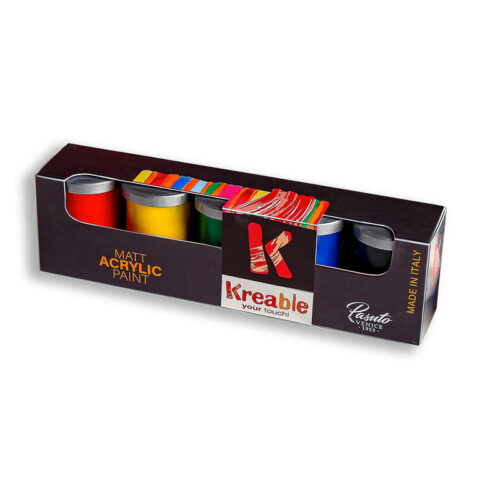 Boîte carton de 5 pots acrylique mat 25 ml