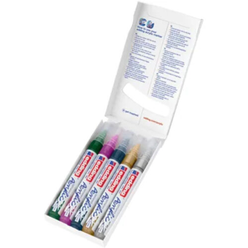 Boite de 5 marqueurs acrylique peinture E-5100 basic - Edding