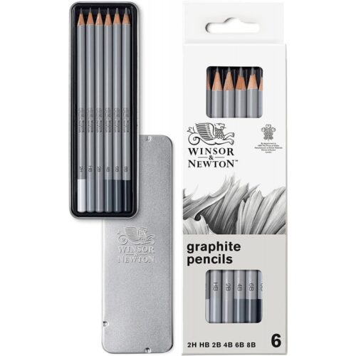 Boîte métal de 06 crayons assortis crayon graphite - Winsor & Newton