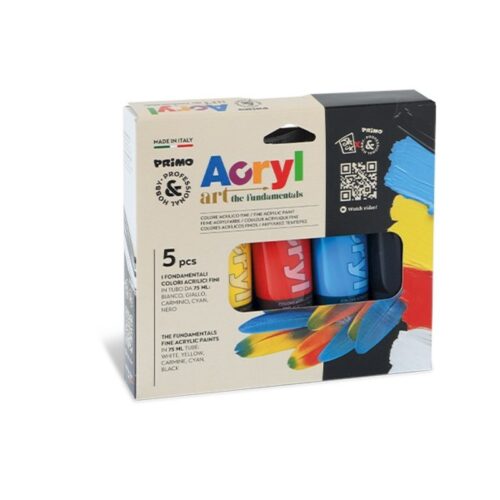 Cofrret 5 tube acrylique primaire premo (1) Cofrret 5 tube acrylique primaire - Primo