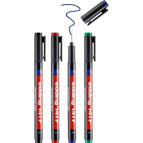 Feutre permanent - étui de 4 couleurs pointe ronde 6mm - Edding