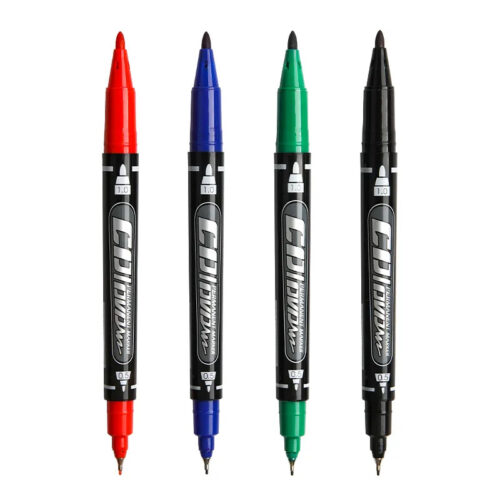 Gxin G-107A double tête double pointe marqueur permanent CD/DVD à base d'huile lisse écriture alcool marqueur permanent pour les entreprises