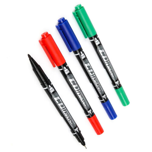 Gxin G-107A double tête double pointe marqueur permanent CD/DVD à base d'huile lisse écriture alcool marqueur permanent pour les entreprises