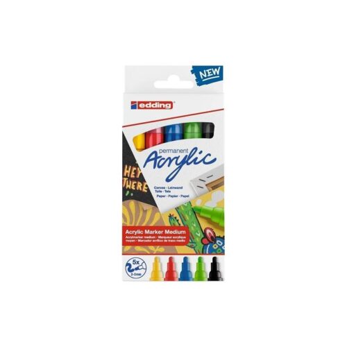 Boite de 5 marqueurs acrylique peinture E-5100 basic - Edding