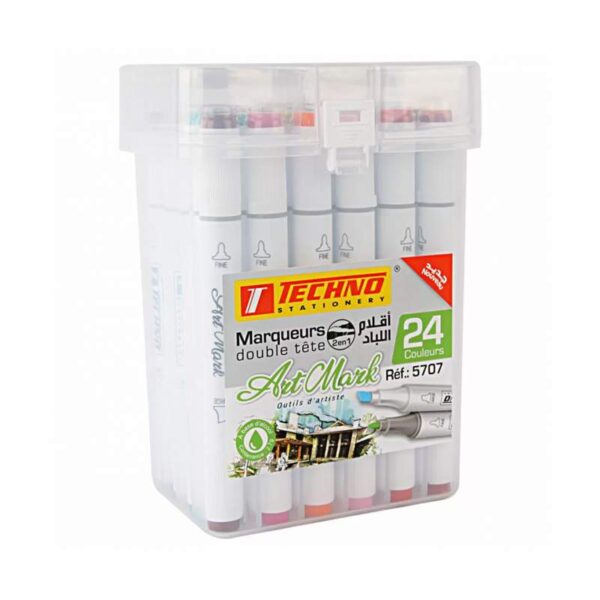 Feutre Marqueur Alcool Double Tete Artmark Boite 24 Ccouleurs
