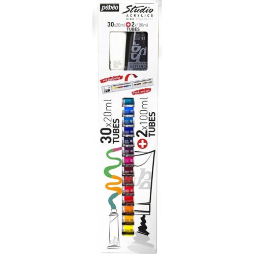Coffret de 30 Tubes Studio Acrylics 20 ml & 2 x 100 ml - Pébéo