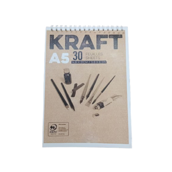 Bloc de 30 feuilles de papier [A3/A5] - Kraft
