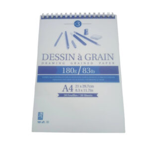 Bloc de 30 Feuilles de Papier Dessin 180g [A3/A4/A5] - Dessin A Grain