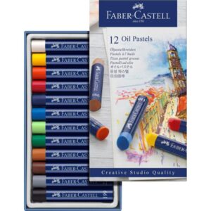 faber-castell-pastels-a-lhuile-coffret-12-couleurs (1) Boîte 12 Pastels Huile -Faber-Castell