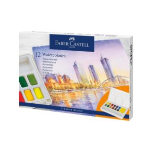peinture-aquarelle-12-demi-godets-faber-castell-creative-studio Boite Peinture Aquarelle – 12 Demi-Godets – Faber-Castell