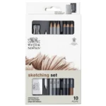 Ensemble de 10 crayons à dessin -WINSOR AND NEWTON