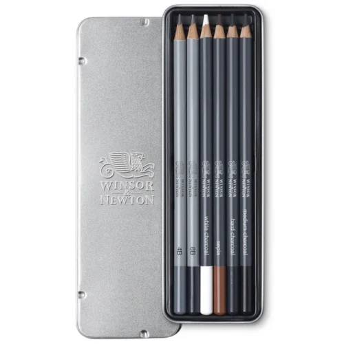 Ensemble de 6 crayons à dessin -WINSOR AND NEWTON