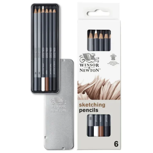 Ensemble de 6 crayons à dessin -WINSOR AND NEWTON