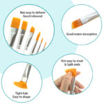 Série 6 pinceaux plat +rond + biseauté