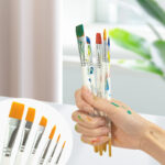 Série 6 pinceaux plat +rond + biseauté