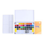 Boite aquarelle en plastique giorgione 36 couleurs +2 Pinceau réservoire