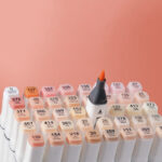 Ha98eb43bbc904817b71c469c196f56d1p boite 24 Marqueurs à base d'alcool à double pointe, mélangeables, couleur chair