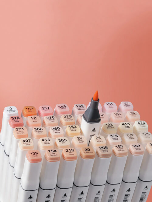 Ha98eb43bbc904817b71c469c196f56d1p boite 24 Marqueurs à base d'alcool à double pointe, mélangeables, couleur chair