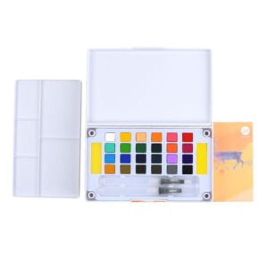 He2cdd06e43f242fc9b0b0c9427bcc740A Boite aquarelle en plastique giorgione 24couleurs +2 Pinceau réservoire